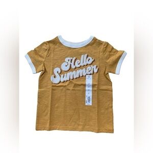 Little Co. NWT Size 2T Hello Summer Gold Ringer Tee